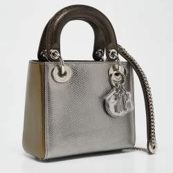 Dior Metallic Multicolor Karung Mini Lady Dior Tote