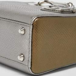 Dior Metallic Multicolor Karung Mini Lady Dior Tote