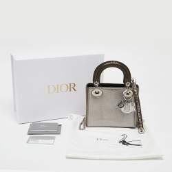 Dior Metallic Multicolor Karung Mini Lady Dior Tote