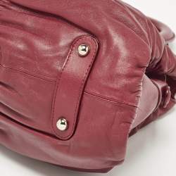 Dior Burgundy Leather Karenina Frame Tote