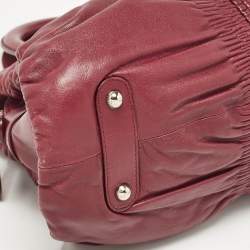 Dior Burgundy Leather Karenina Frame Tote