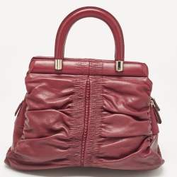 Dior Burgundy Leather Karenina Frame Tote