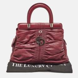 Dior Burgundy Leather Karenina Frame Tote