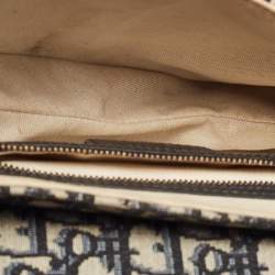 Pre Owned Dior Navy Blue Oblique Canvas Saddle Bag