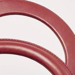 Pre Owned Dior Red Cannage Leather Medium Lady Dior Tote