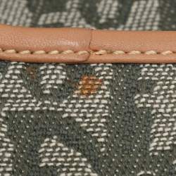 Pre Owned Dior Green/Tan Oblique Canvas Saddle Bag