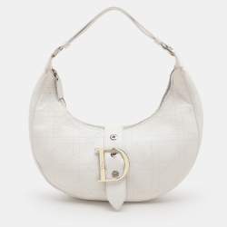 Pre Owned Dior White Cannage Leather Hobo
