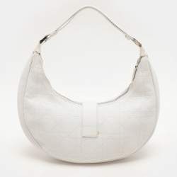 Pre Owned Dior White Cannage Leather Hobo