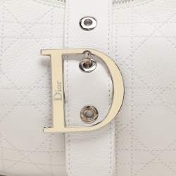Pre Owned Dior White Cannage Leather Hobo