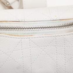 Pre Owned Dior White Cannage Leather Hobo