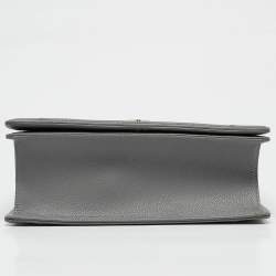 Pre Owned Dior Grey Leather Medium Diorama Flap Shoulder Bag