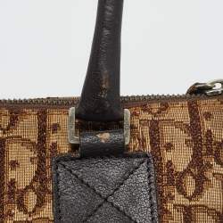 Pre Owned Dior Brown Diorissimo Canvas and Leather Buckle Tote
