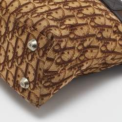 Pre Owned Dior Brown Diorissimo Canvas and Leather Buckle Tote