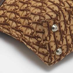 Pre Owned Dior Brown Diorissimo Canvas and Leather Buckle Tote