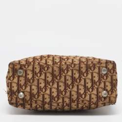 Pre Owned Dior Brown Diorissimo Canvas and Leather Buckle Tote