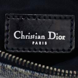 Pre Owned Dior Tricolor Denim Print Mini Saddle Bag