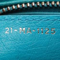 Pre Owned Dior Turquoise Ostrich Leather Medium Lady Dior Tote