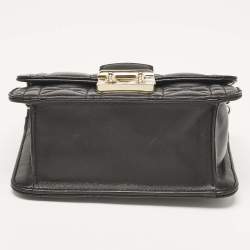 Pre Owned Dior Black Cannage Leather Mini Miss Dior Flap Bag