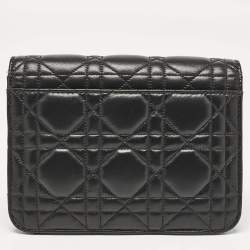Pre Owned Dior Black Cannage Leather Mini Miss Dior Flap Bag