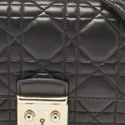 Pre Owned Dior Black Cannage Leather Mini Miss Dior Flap Bag