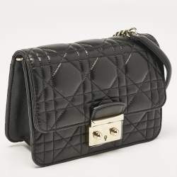 Pre Owned Dior Black Cannage Leather Mini Miss Dior Flap Bag