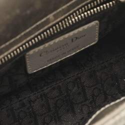 Pre Owned Dior Grey Quilted Fabric Mini Lady Dior Tote