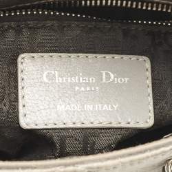 Pre Owned Dior Grey Quilted Fabric Mini Lady Dior Tote