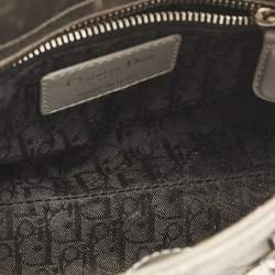 Pre Owned Dior Grey Quilted Fabric Mini Lady Dior Tote