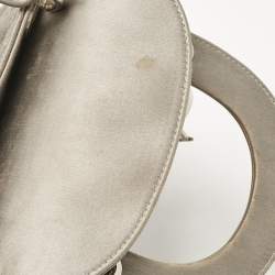 Pre Owned Dior Grey Quilted Fabric Mini Lady Dior Tote