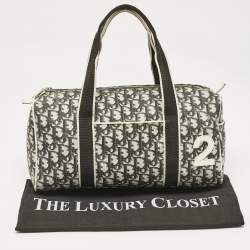 Dior Black Diorissimo Coated Canvas and Patent Leather Girly Boston Bag