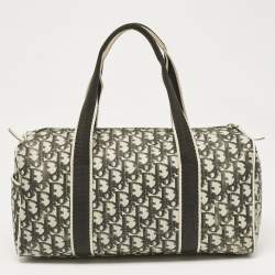 Dior Black Diorissimo Coated Canvas and Patent Leather Girly Boston Bag