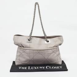 مملوكة مسبقًا Dior Grey Cannage Leather Granville Chain Link Tote
