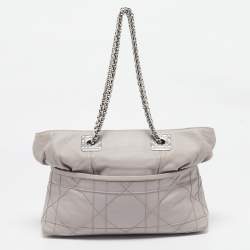 مملوكة مسبقًا Dior Grey Cannage Leather Granville Chain Link Tote