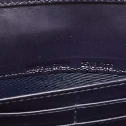 Dior Navy Blue Micro Cannage Patent Leather Lady Dior Chain Clutch