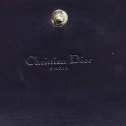 Dior Navy Blue Micro Cannage Patent Leather Lady Dior Chain Clutch