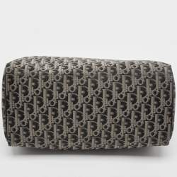 Pre Owned Dior Navy Blue Diorissimo Fabric and Leather Boston Bag