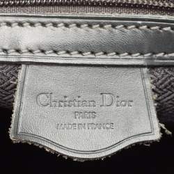 Pre Owned Dior Navy Blue Diorissimo Fabric and Leather Boston Bag