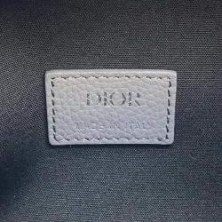 Pre Owned Dior Gray Jacquard Calf Leather Travel Shoulder Bag 