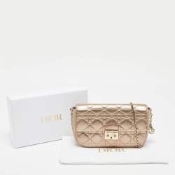 مملوكة مسبقًا Dior Gold Cannage Leather Miss Dior Promenade Chain Clutch
