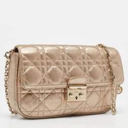 مملوكة مسبقًا Dior Gold Cannage Leather Miss Dior Promenade Chain Clutch