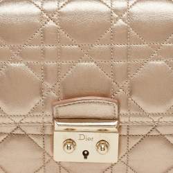 مملوكة مسبقًا Dior Gold Cannage Leather Miss Dior Promenade Chain Clutch