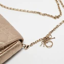 مملوكة مسبقًا Dior Gold Cannage Leather Miss Dior Promenade Chain Clutch