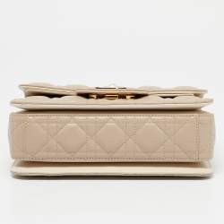 Dior Beige Cannage Leather Small Dior Jolie Top Handle Bag