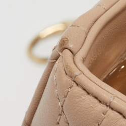 Pre Owned Dior Beige Cannage Leather Medium Lady Dior Tote