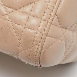 Pre Owned Dior Beige Cannage Leather Medium Lady Dior Tote