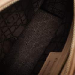 Pre Owned Dior Beige Cannage Leather Medium Lady Dior Tote