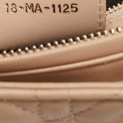 Pre Owned Dior Beige Cannage Leather Medium Lady Dior Tote