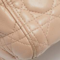 Pre Owned Dior Beige Cannage Leather Medium Lady Dior Tote