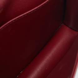 Pre Owned Dior Red Cannage Patent Leather Lady Dior Chain Pouch 