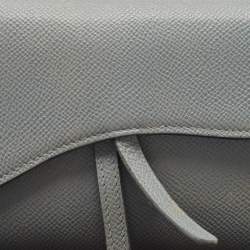 Dior Light Blue Leather Saddle Pouch
